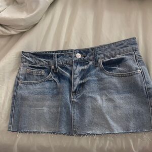 Edikted Blue Denim Mini Skirt